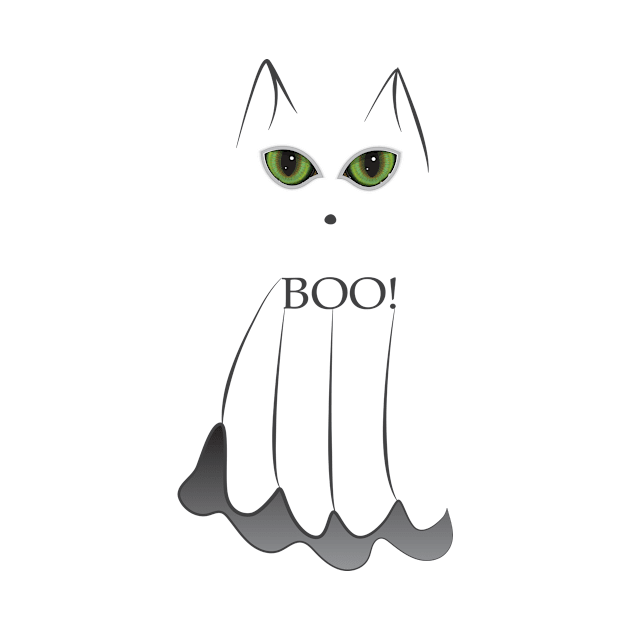 Cat ghost on white by PolinaPo