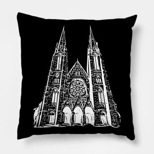 Castle ink ( white ) Pillow