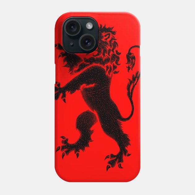 Lion Rampant - Regal Black Phone Case by GAz