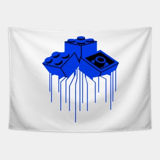 Brick Bleed Blue Tapestry