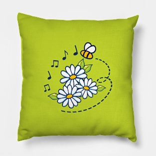 Flowers bee art Pillow