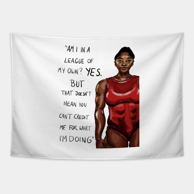 Simone Biles Tapestry by DinoCatDraws