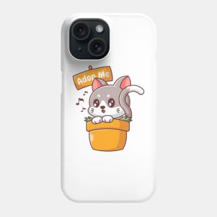 The cat is in the flowerpot Phone Case