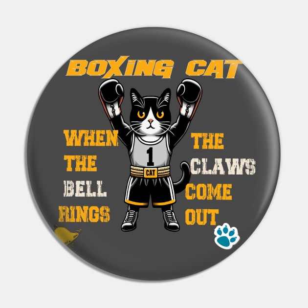 funny cat Boxing cat when the bell rings the claws come out Pin by WOLVES STORE