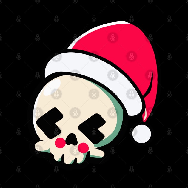 Cute Christmas skull by Joselo Rocha Art