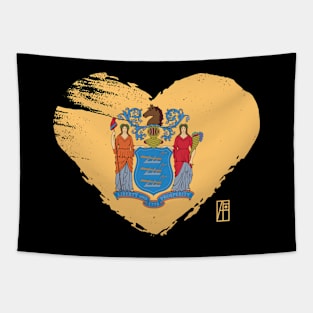 U.S. State - I Love New Jersey - New Jersey Flag Tapestry