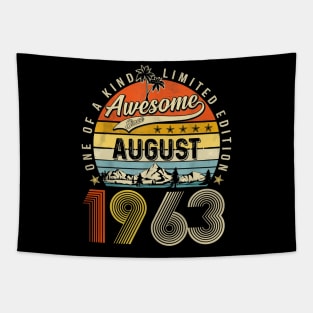 Awesome Since August 1963 Vintage 60th Birthday Tapestry