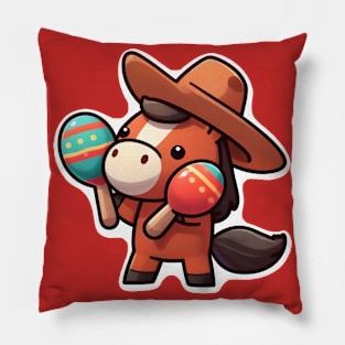 Horse playing maracas Pillow