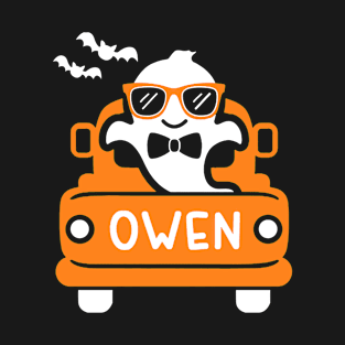 Halloween Truck Boy Ghost Vintage Truck T-Shirt