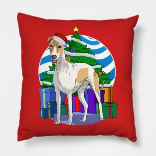 English Greyhound Dog Cute Santa Christmas Gift Pillow