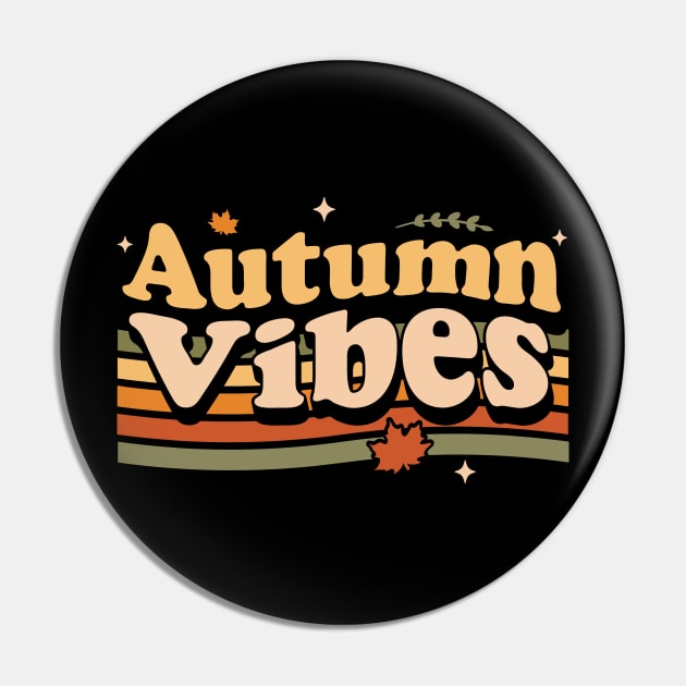 Autumn Vibes 70s Fall Lover Retro Vintage Pin by OrangeMonkeyArt