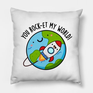 You Rock-et My World Cute Rocket Pun Pillow