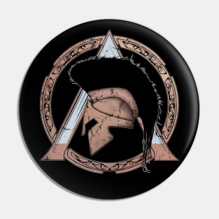 Leonidas Helmet and Sparta Symbol Pin