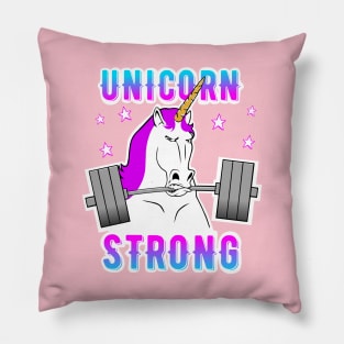 Unicorn strong, barbell unicorn, unicorn fitness Pillow