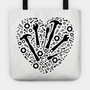 Mechanic Love - Graphic Tools in a Heart Tote