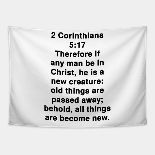 2 Corinthians 5:17 King James Version Bible Verse Typography Tapestry by Holy Bible Verses