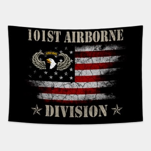 Proud 101st Airborne Division Veteran American Flag Gift Tapestry