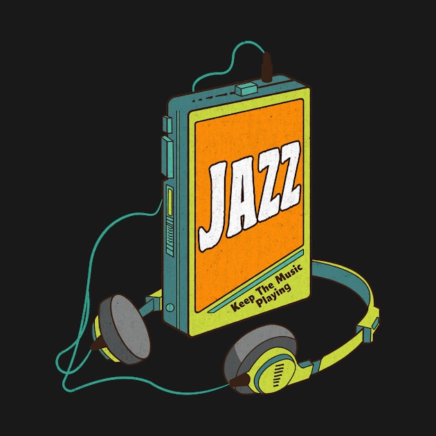 Jazz / Retro Walkman Design / Retro Music Art by EliseOB