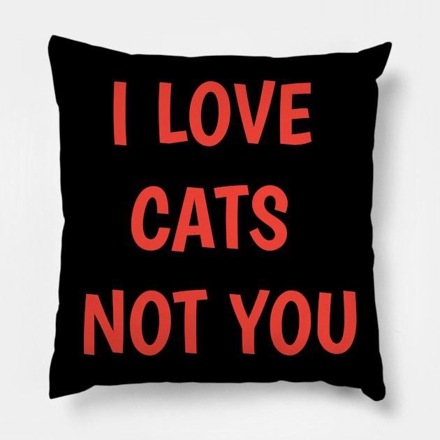 i love my cat not you sorry im his cat Pillow by itacc