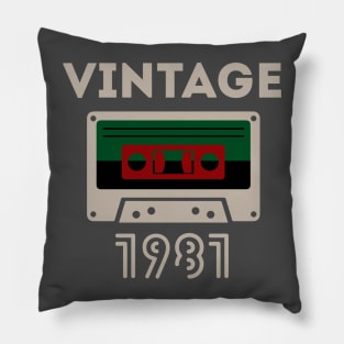 Vintage Cassette Tape - 1981 Pillow