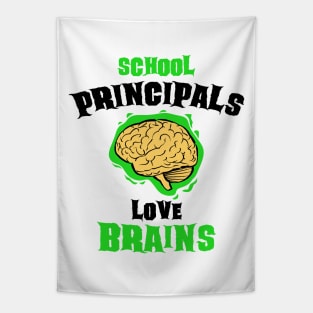 School Principals Teachers Love Brains Funny Halloween Gift Tapestry