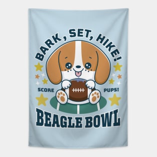 Beagle Bowl Puppy Football Tapestry