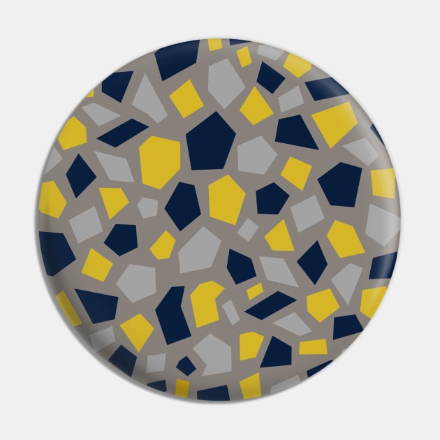 Grey, Mustard Yellow and Navy Blue Mosaic Pin by OneThreeSix