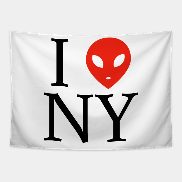 Alien Head I Love New York Newyork NY City T-Shirt Tapestry by sheepmerch