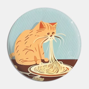 Cat Slurpin' Spaghetti Pin