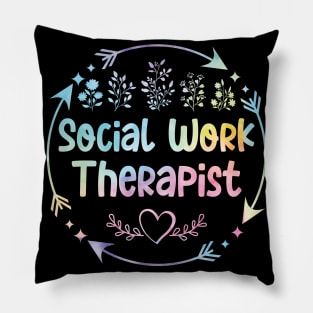 Social work Therapist cute floral watercolor Pillow