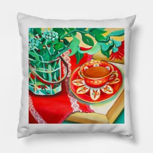 Red Teatime Pillow