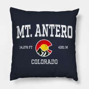 Mt Antero Colorado 14ers Vintage Athletic Mountains Pillow