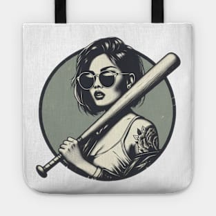 baseball badass girl Tote