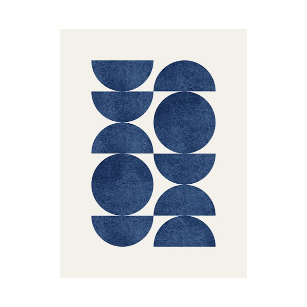 Blue Navy Retro Scandinavian by moonlightprint