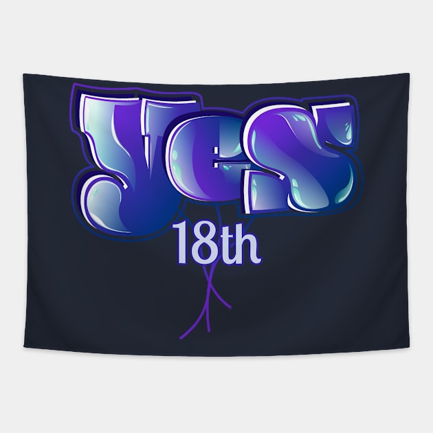 Yes 18th Tapestry by vectorhelowpal