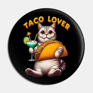 Feline Fiesta With Taco and Drink Pin