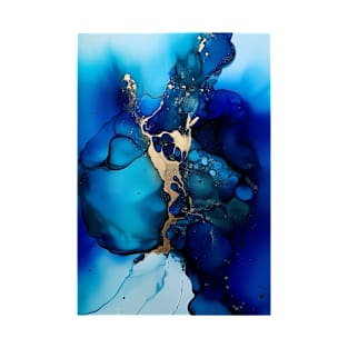 Aqua Aurora - Abstract Alcohol Ink Art T-Shirt