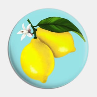 Cute Yellow Lemon Graphic Pin