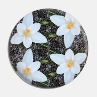 White Flowers Pin