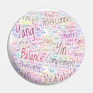 Yin Yan Interconnect Pattern Text Word Cloud Pin