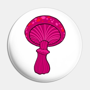 Red New School Style Mushroom Original Art Pin