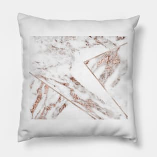 Rose gold marble geo jumble Pillow