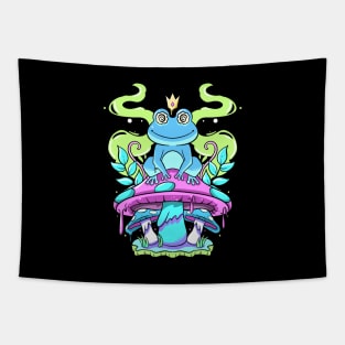 Frogs And Mushrooms Frog Aesthetic Frog Prince Fungi Frog Tapestry