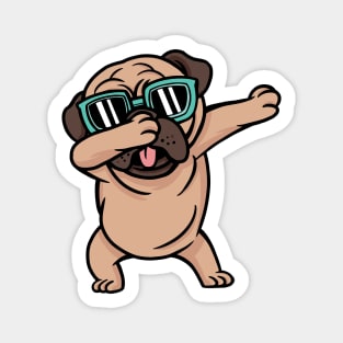 Cool Dabbing Fawn Pug with Sunglasses Magnet