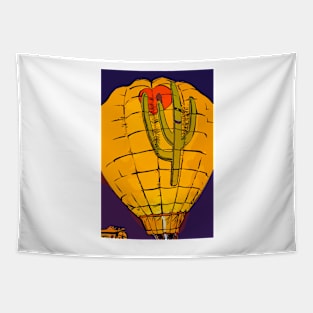 Hot Air Balloon Cactus Night Glow Tapestry