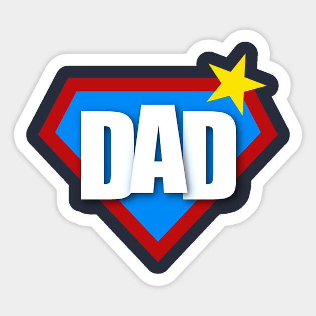 Super Dad Father S Day Gift 2020 Super Dad Logo Sticker Teepublic