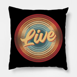 live vintage circle Pillow