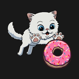 Persian Cat excited to eat a donut T-Shirt