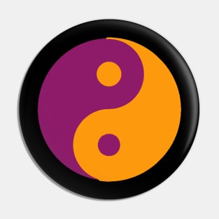 Yin Yang in purple and orange Pin