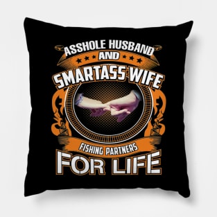 Husband and Wife Fishing Partners For Life Fisherman Pillow